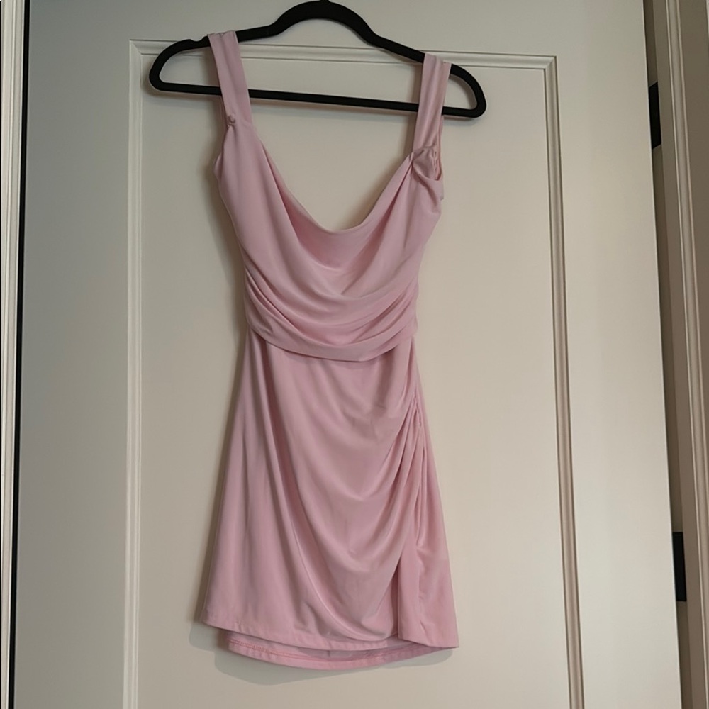 Tresser Clothing - Cowl Neck Backless Mini Dress